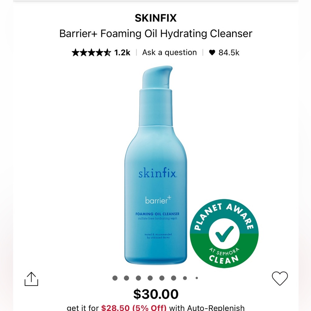 Skinfix Barrier+ Foaming Oil Hydrating Cleanser